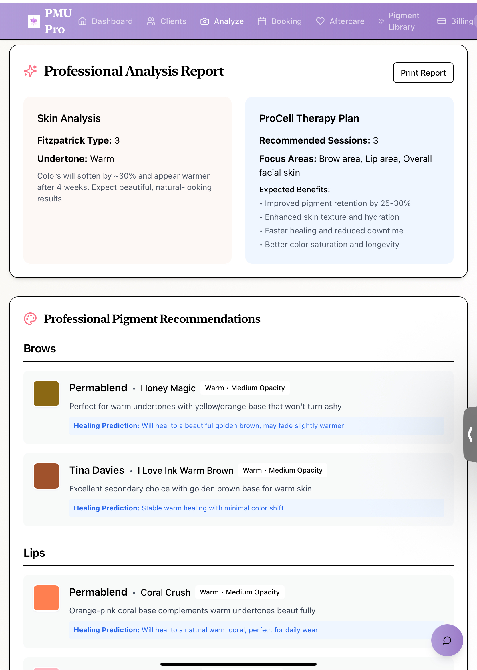 Pigment Match Results