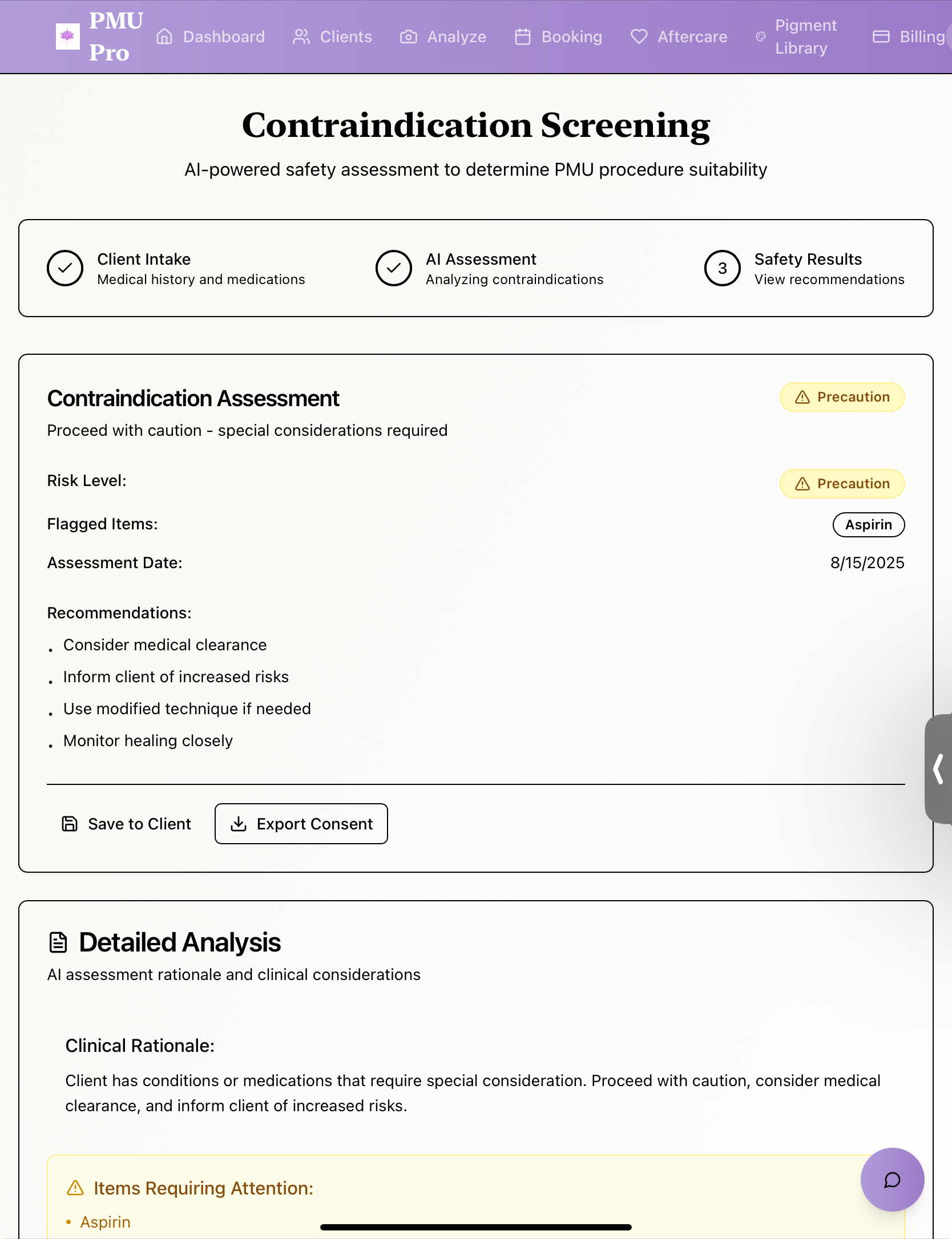 Contraindication Report